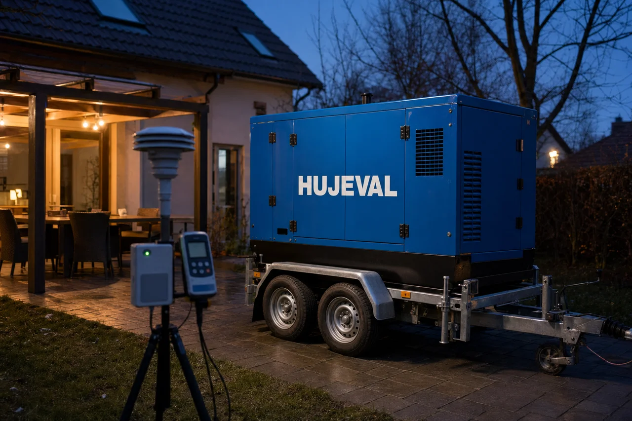 Mobilní elektrocentrála Hujeval v praxi — detail